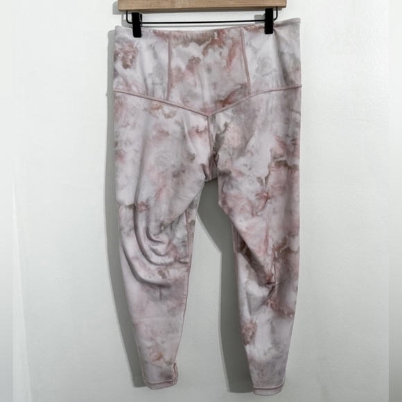 Athleta Elation Athletic/Fitness Leggings 1X (16-18) Snow Dye Rosario Pink - Picture 4 of 8